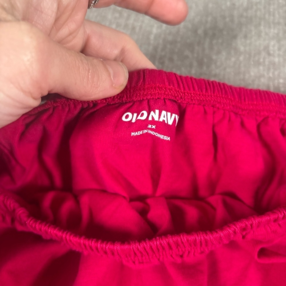 Old Navy | Women’s Plus 2X Off-Shoulder Puff Sleeve Top | Hot Pink 1320 - Picture 2 of 2